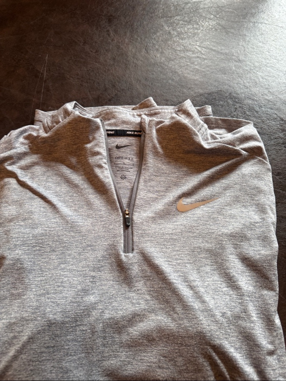 Nike Gray Heather Quarter-Zip Training Top